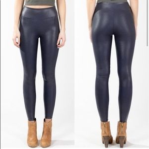 Spanx Faux Leather Legging Midnight Navy Size Small